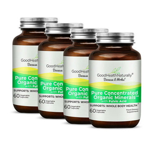 Pure Concentrated Organic Minerals - 4 x 60 Capsules ( ONE POT FREE )